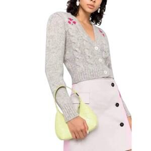 Alessandra Rich cardigan with flowers in light grey